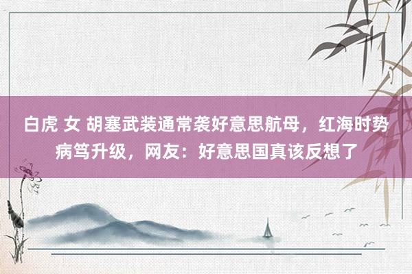 白虎 女 胡塞武装通常袭好意思航母，红海时势病笃升级，网友：好意思国真该反想了